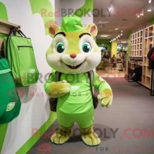 Lime Green Chipmunk maskot...
