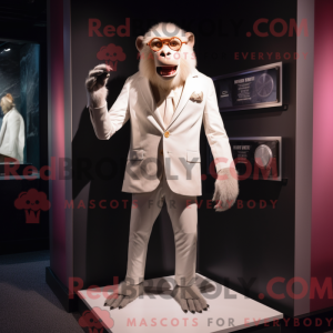 White Baboon mascot costume...