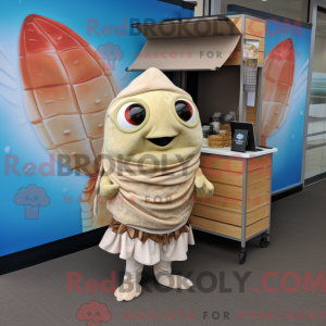 Beige Fish Tacos mascot...