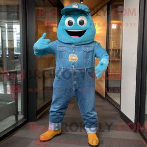 Teal Steak maskot kostume...