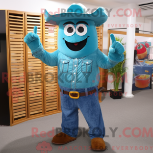 Teal Steak mascot costume...