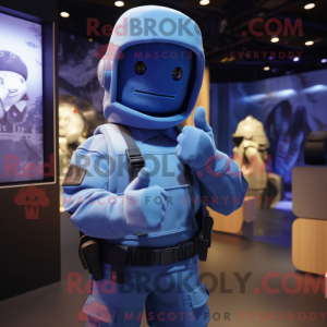 Blauer Soldat Maskottchen...