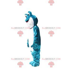 Turquoise and white frog mascot