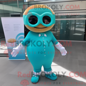 Turquoise Bagels mascot...