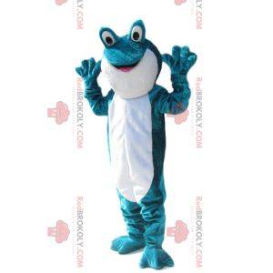 Turquoise and white frog mascot