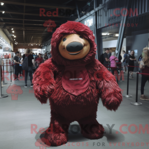 Maroon Giant Sloth mascot...