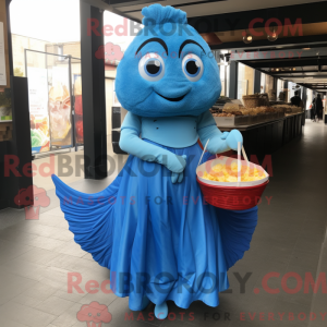 Blue Fish And Chips mascot...