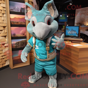 Teal Armadillo mascot...