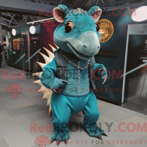 Teal Armadillo mascot...