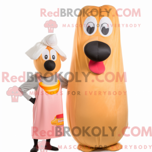 Peach Hot Dogs mascot...