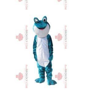 Mascote sapo turquesa e branco