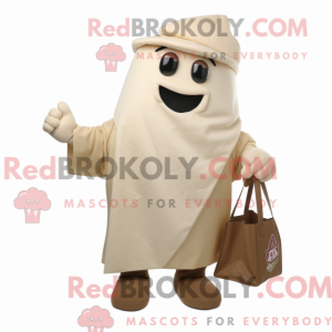 Beige Steak maskot kostume...