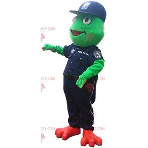 Mascotte grenouille en tenue de police