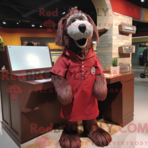 Maroon Dog maskot kostume...