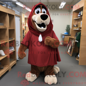 Maroon Dog maskot kostume...