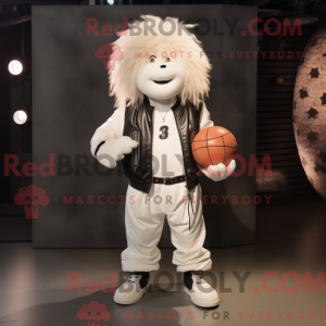 White Handball Ball mascot...