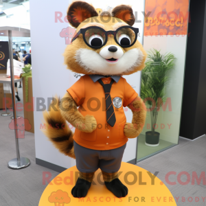 Orange vaskebjørn maskot...
