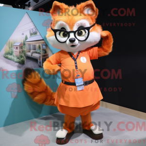 Orange vaskebjørn maskot...