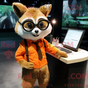 Orange vaskebjørn maskot...