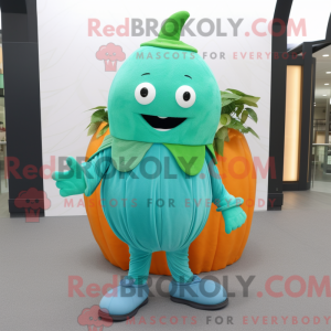 Cyan melon maskot kostyme...