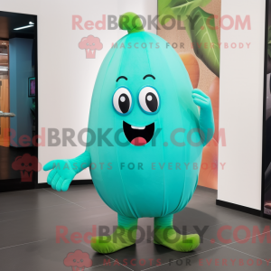 Cyan melon maskot kostyme...