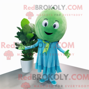 Cyan melon maskot kostyme...