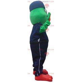 Groda maskot i polisutrustning