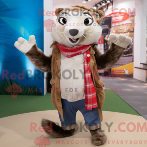 Brown Badger mascot costume...