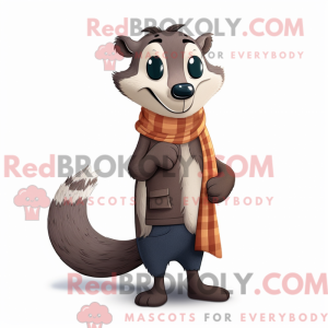 Brown Badger maskot kostume...