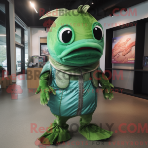 Grøn Betta Fish maskot...