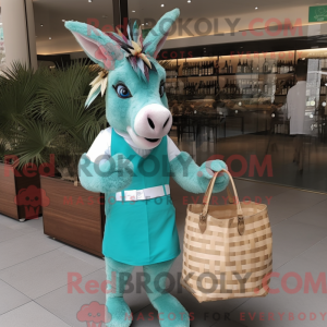 Turkis æsel maskot kostume...