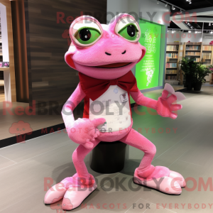Pink Frog maskot kostume...