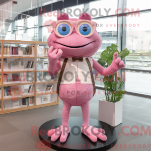 Pink Frog mascottekostuum...