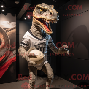 Sølv Utahraptor maskot...