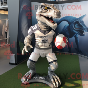 Sølv Utahraptor maskot...