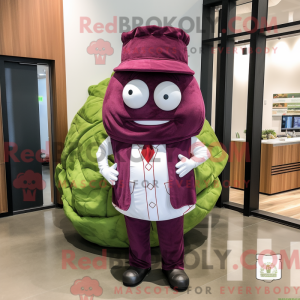 Maroon Cabbage mascot...