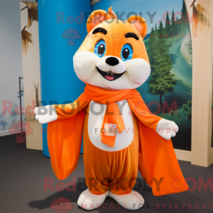 Fantasia de mascote de esquilo-voador laranja com calça capri e lenços - Mascotes esquilos voadores - RedBrokoly.com