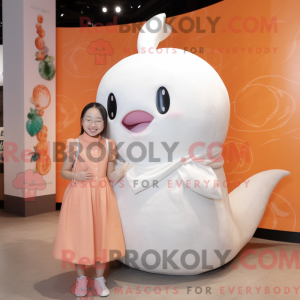 Peach Beluga Whale maskot...
