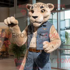Beige Panther mascot...