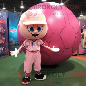 Pink Soccer Ball mascot...