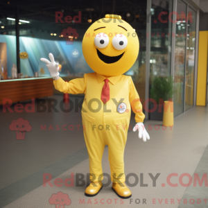Yellow Petanque Ball mascot...