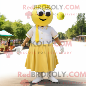 Yellow Petanque Ball mascot...