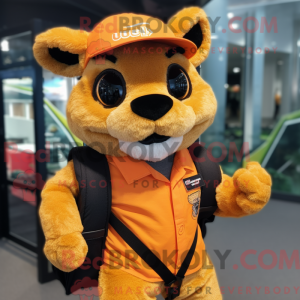 Orange Puma mascot costume...