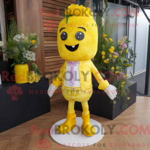 Gele bruidstaart mascotte...