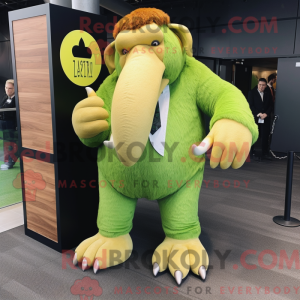 Limegrøn Mammoth maskot...