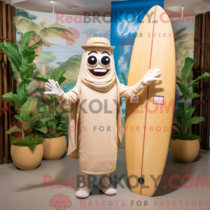 Beige Surfbrett Maskottchen...