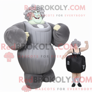 Gray Strongman mascot...