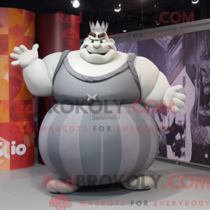 Grå Strongman maskot...