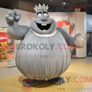 Grå Strongman maskot...
