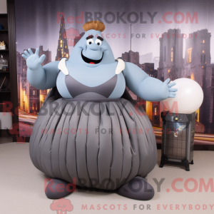 Grå Strongman maskot...